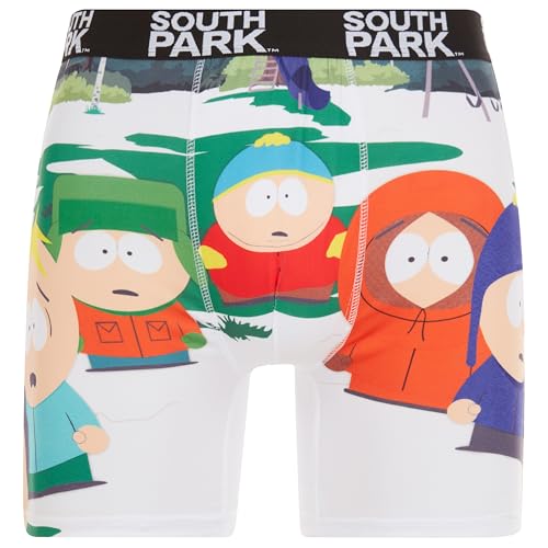 South Park Mens Boxer Briefs - Anti Chafing No Fly Boxer Briefs - Breathable Mens Underwear (Sizes S-XL)