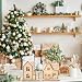 3 Pcs Christmas Village Houses: Led Light Wooden House with Battery, Unfinished Rustic Holiday Village Decor - Perfect for Christmas Table Centerpieces, Xmas Party Decorations,DIY Crafts