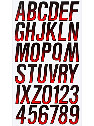 Numéros d'identification numériques alpha bateau vinyle rouge noir 7.6cm - 3