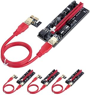 HONEYWHALE 4-Pack Newest PCIE Riser VER009S PCI-E Adapter PCIe 1x to 16x USB 3.0 Data Cable for Filecoin Ethereum Bitcoin Crypto Currency Mining (4-Pack)