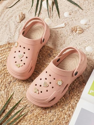 Image of HEALTH FIT SUPER SOFT Comfortable Adjustable Back Strap Clogs & Cute Charms |Waterproof Anti Skid & Lightweight Cushioned Stylish Clogs Mules for Women's & Girl's HFSILK11