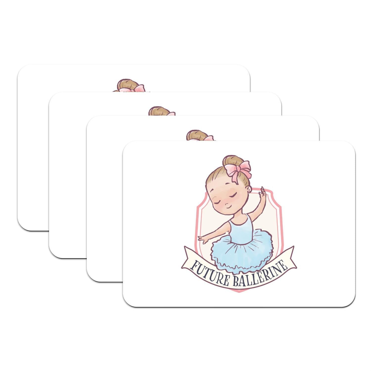 Sets de table caoutchouc blanc future ballerine grand format 39,5x28,5 cm pour fille