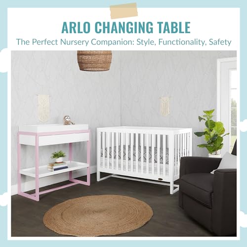 Image of Dream On Me Arlo Changing Table with Pad & Safety Strap - Blush Pink