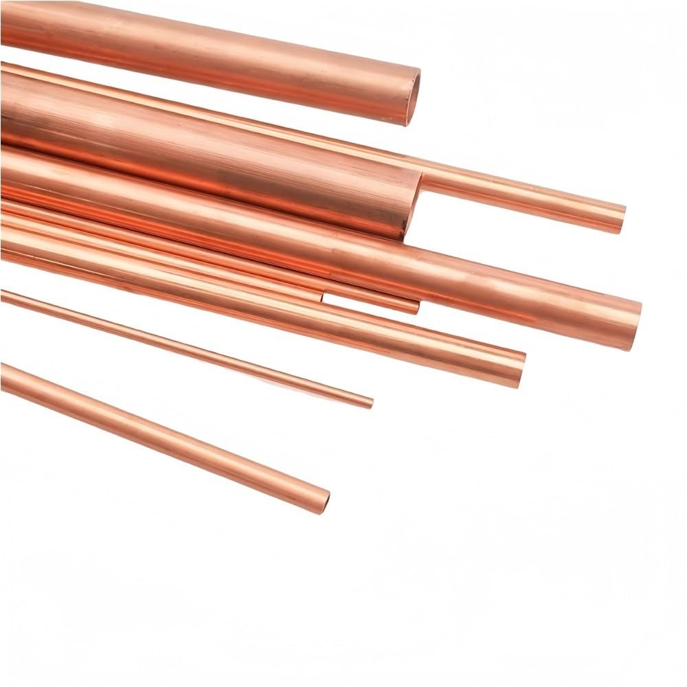 Tubi di rame rosso for riparazioni domestiche, tubi cavi dritti lunghi 0,5 m for lavori artigianali fai da te industriali 1 pezz0(10MM*500MM*2MM)