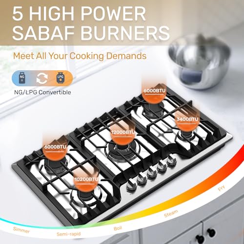 Topwish XBCA-AGS-004-36 Inch Built-In Gas Cooktop thumb #3