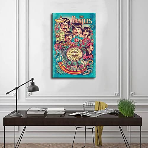 Poster sur toile The Beatles – Décoration murale – Pour salon, chambre à coucher – Sans cadre : 60 x 90 cm - Les Beatles, Paul McCartney, John Lennon, RIngo Starr, George Harrison Poster sur toile The Beatles - Décoration murale - Pour salon, chambre à coucher - Sans cadre : 60 x 90 cm – Image 4