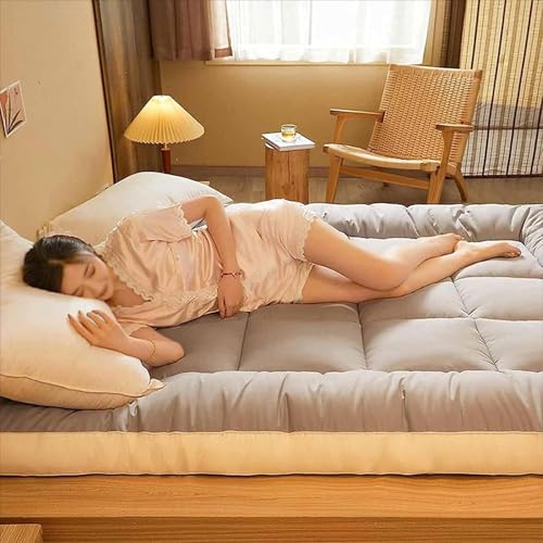 Gruby japoński materac futon 120 x 200 cm – oddychający, składany materac podłogowy dla dorosłych – idealny na kemping i do użytku domowego, wygodne rozwiązanie do spania, oszczędność miejsca
