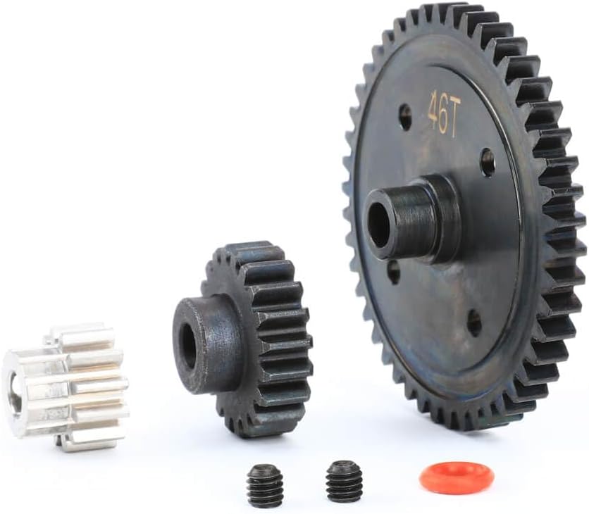 RCAWD 40Crmo 12T 20T Pinion Gears & 46T RTR Center Differential Spur Gear for Arrma 1/7 Felony Fireteam Infraction 6s 1/8 Typhon 6S BLX Upgrades Part
