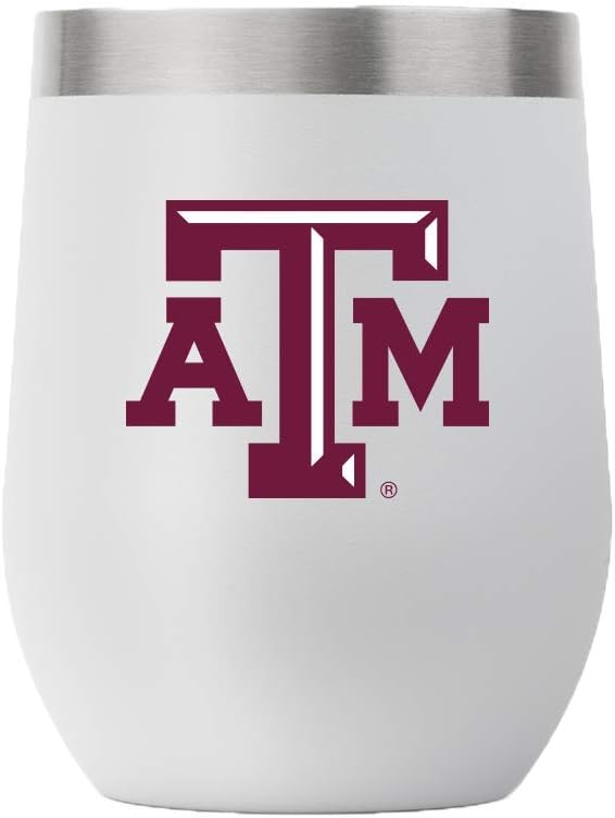 Texas A&M 12oz Stemless Light Gray Tumbler