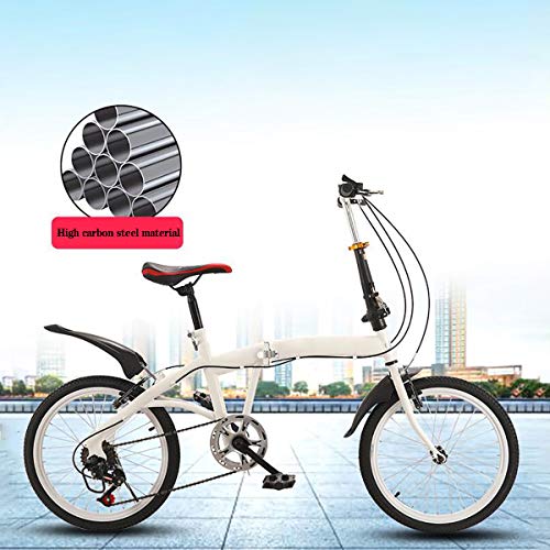 Heren Dames Opvouwbare fiets, Vouwfiets Urban, Opvouwbare fietsen, Gestroomlijnd frame, 20-in-6-speed, Mini-vouwfiets… - Afbeelding 4