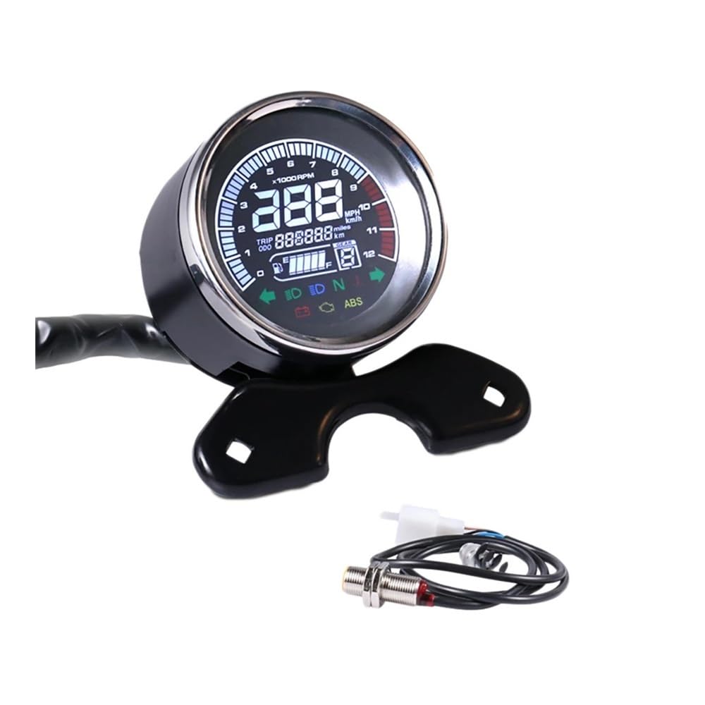 Motorcycle Digital Odometer Universal Motorcycle Digital Meter Assembly Speedometer Odometer Meter Multi-Functional Gauges Instrument