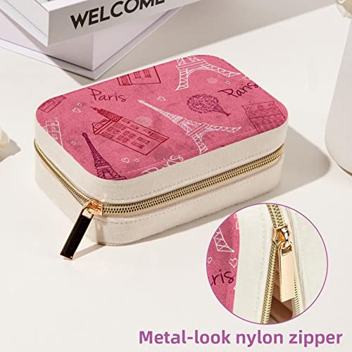 Portefeuille à bijoux zippé rose idéal pour voyager avec vos bagues - 7