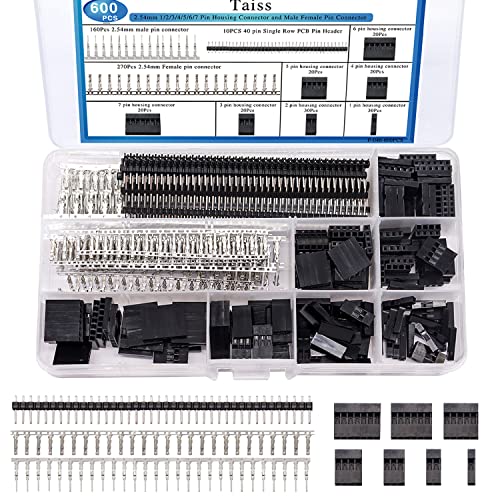 Kit 600PCS Conectores Dupont 2.54mm Pin Macho/Hembra miniatura 1