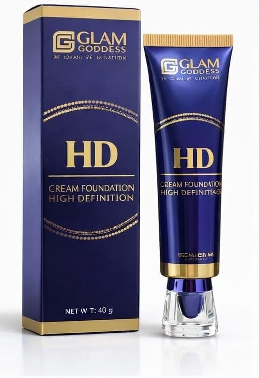 VIGZE HD Cream Foundation | High Definition Full Coverage Base Makeup | Smooth Finish, Long-Lasting & Blendable | HD Makeup for Flawless Look | For All Skin Type