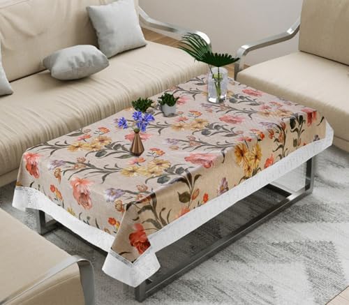 Image of Dakshya Industries PVC Waterproof Center Table Cover 40 x 60 Inch | Rectangle Coffee Table Cover | Spill Proof Oil Resistant Dustproof Heat Resistant Wipe Clean