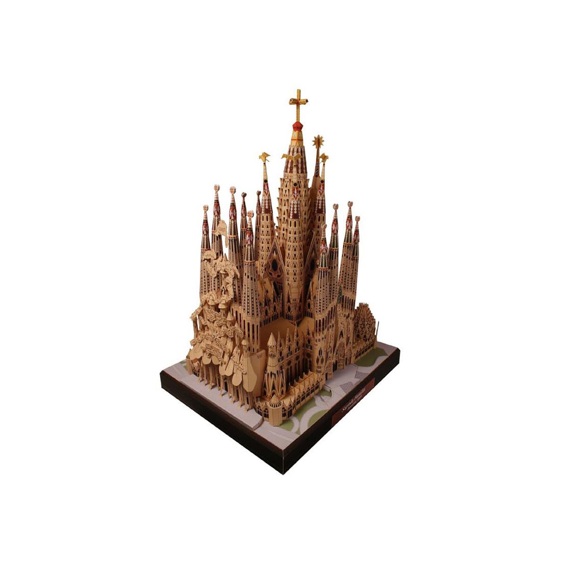 Quibuilds White 3D Paper Sagrada Familia Cathedral Model Kit, Diy Architecture Papercraft Model For Experts, Handmade Home/Office Decoration Gift For Adults & Teens