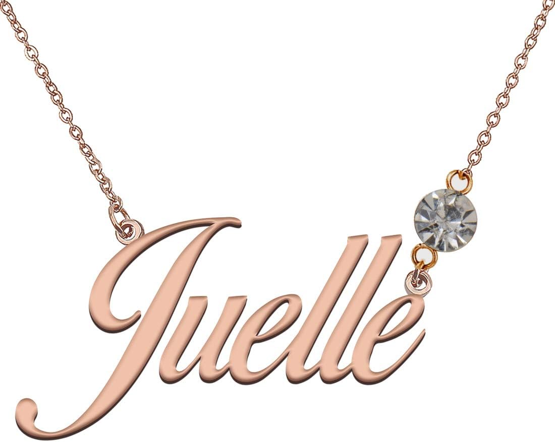 HUAN XUN Birthstone Name Necklace Custom Cute Christmas Gifts for Him