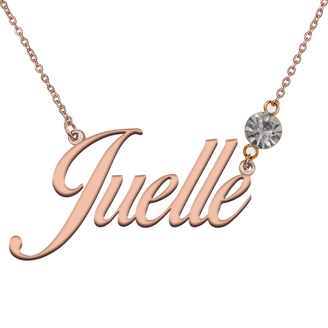 HUAN XUN Birthstone Name Necklace Custom Cute Christmas Gifts for Him