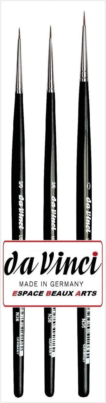 Da Vinci 3-Piece kolinsky-rotmarder Paintbrush Set 0,0/2,0/3