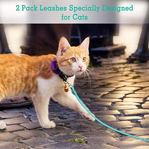 rabbitgoo 2 Pack Cat Leashes - Long Nylon Pet Leash, Escape Proof Durable Walking Leads, Easy Control Outside Cat Leash… - Image 2