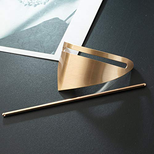 Pinza metálica dorada para cabello con diseño triangular miniatura 2