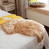 DERWENT Faux Lammfell Teppich Schaffell Fell Teppich Flauschig Kunstfell Teppich Fell Für Deko Moderne Als Deko Schlafzimmer, Kinderzimmer, Sofa, Fell Für Stühle, Bettvorleger