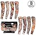 Produktbild Tattoo Sleeves Arm, Rymall 8 Stück unisex dünne Nylon Tattoo Ärmel Sleeve Temporäre Tätowierung anziehen, Sonne absorbiert schweiß