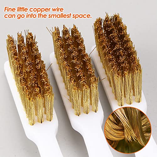 Foto von TTOOP 2 Stück Kupferdraht Zahnbürste, Messingbürste mit Weich,Mini 3D Drucker Teile Zubehör Düse Reinigung Bürste mit Messingborsten kleine Drahtbürste Set aus Messing