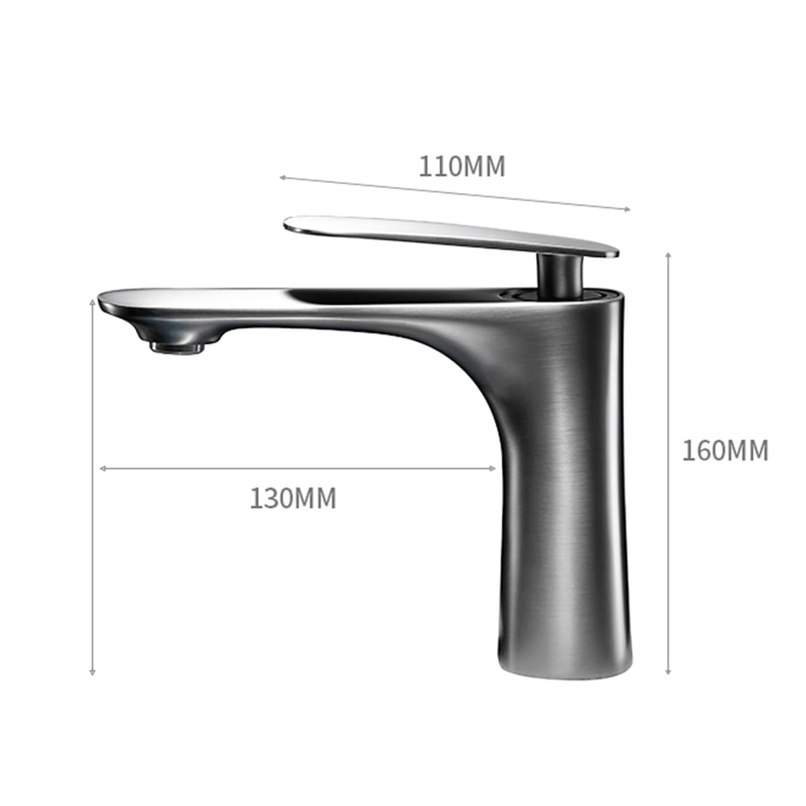 BiaoTeng Waschbecken Hahn Bad grau Einhebelmischer Waschbecken Einhebelmischer Badezimmer Mischbatterie Waschbecken Bad, grau