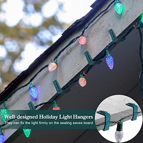 50 Pcs Christmas Light Hanger Hooks 1 5/8 Inch Fascia Boards Clips Weatherproof Plastic Outdoor Holiday Light Clip For Christmas Party Decoration Roof Gutter Fence Eave (Green) #TOP3