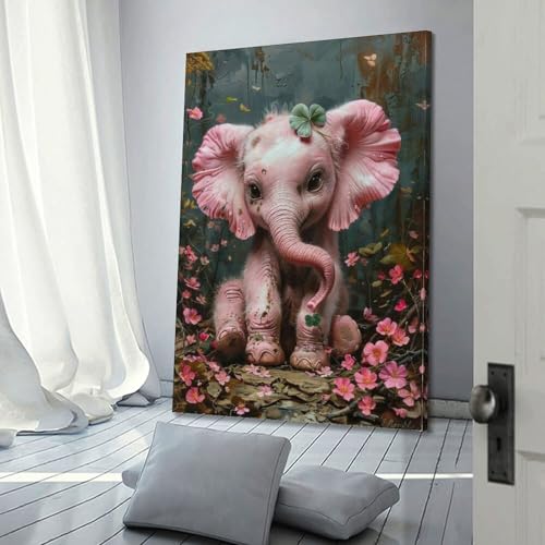 Toile décorative pour chambre bébé éléphant assis 30x45