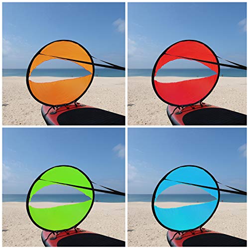 LoneRobe 42 inches Downwind Wind Sail Kit Kayak Wind Sail Kayak Paddle Board Accessories,Easy Setup & Deploys Quickly,Compact & Portable (Red)