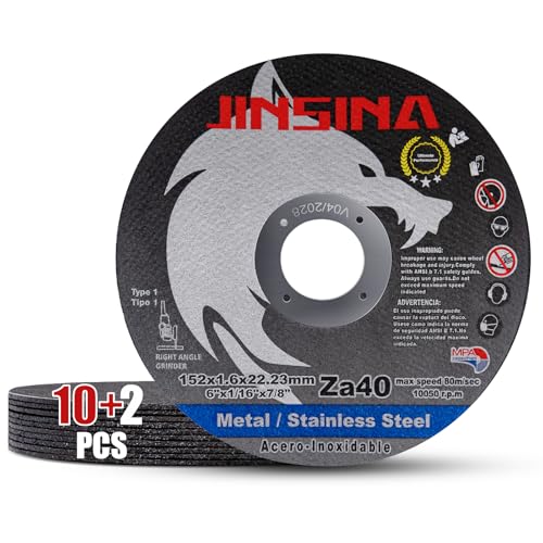 JINSINA 6 Cut Off Wheels 12PCS Metal and Stainless Steel Cutting Wheel