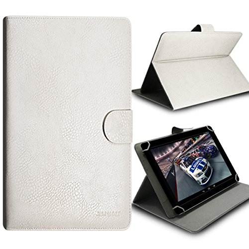 Seluxion Universal Flip Case Cover with Stand Function for 7 Inch Storex eZee'Tab 706 Tablet White