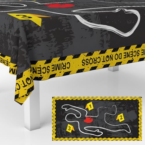Junliang Spy Tablecloths Case Scene Table Covers for Kids Birthday Secret Themed Party Decorations Outdoor Indoor Table Cloth Party Supplies 53" x 108"