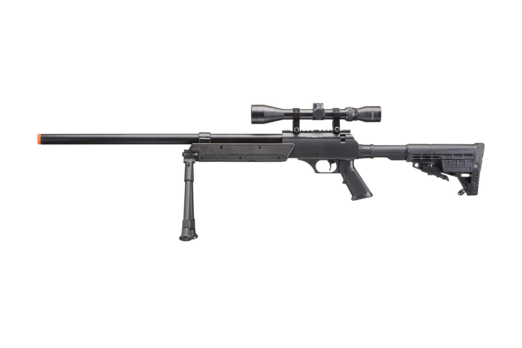 APS SR-2 MB13 Metal Bolt Action Airsoft Sniper Rifle- Powerfull 470 FPS with M4 Grip Scope, Bipod, and Speed Loader