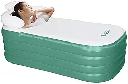 VG PLUS, Banheira Ofurô Inflável Adulto Dobrável 120 Litros Verde Bomba Elétrica Bivolt VG Plus