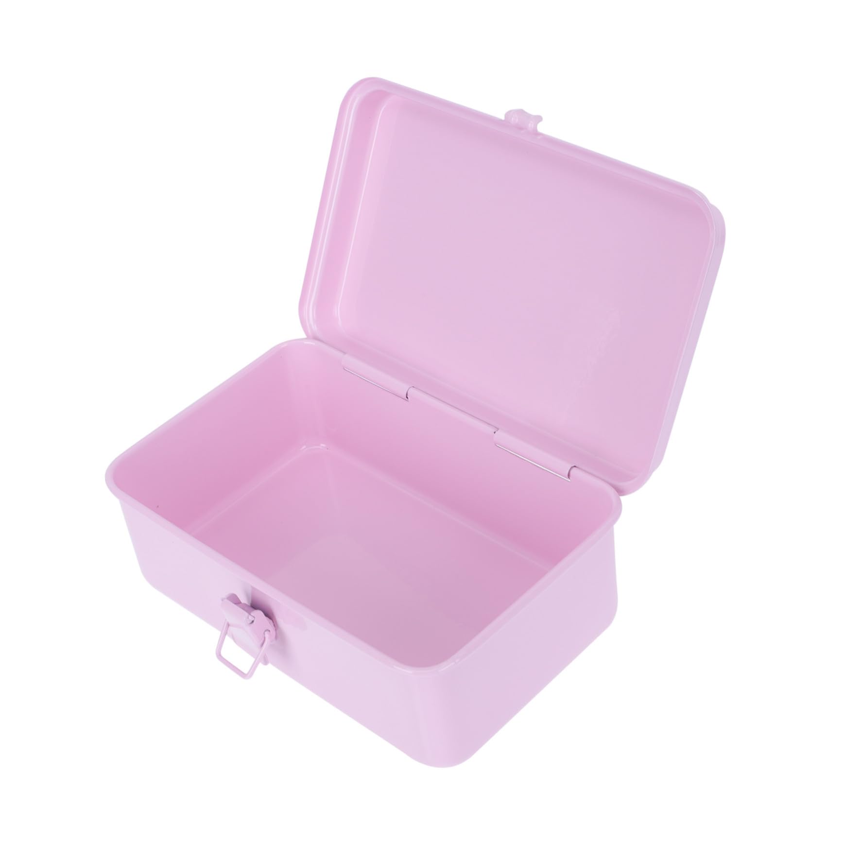 POPETPOP Caja de Almacenamiento de Escritorio Resistente de Hierro Rosa, Organizador Simple Prueba de Golpes para Papelería y Oficina