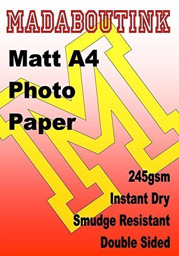 Madaboutink A4 Double Sided Matt Inkjet Photo Paper Heavyweight 245GSM 100 Sheets