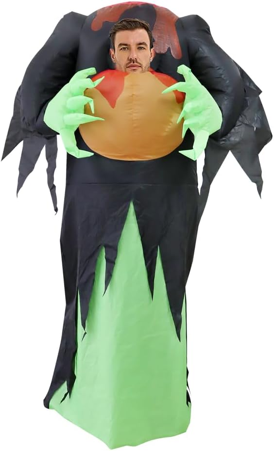 Luxtacular Inflatable Ghost Costume Adult Evil Halloween Costumes Grim