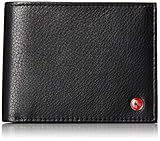 alpine swiss Men's RFID Safe Leather Bifold Pass case Wallet 2-in-1 Card Case, Black, One Size
