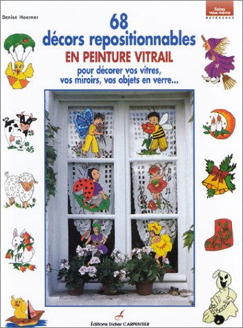 68 décors repositionnables en peinture vitrail pour décorer vos vitres, vos miroirs, vos objets en verre...