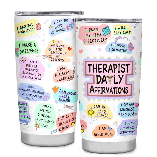 Therapist Gifts Tumbler,Respiratory Physical Speech Massage Occupational Mental Health Therapist Gifts,Therapist Office Decor,Birthday Christmas Appreciation Gifts for Therapist Coffee Tumbler 20oz