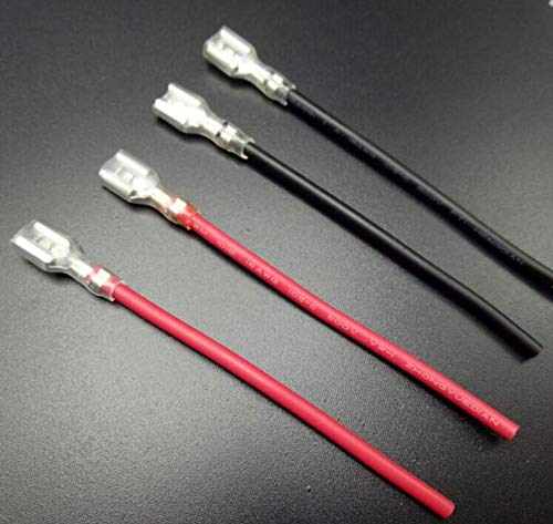 Davitu BRASS 6.3mm Crimp Terminal Female Spade 6.3 Connector with AWG16 cable for timer rocker switch, auto relay.