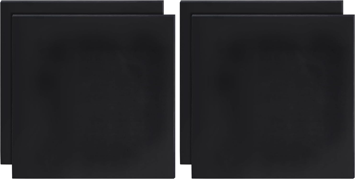BENECREAT 2Pcs 10x10Inch Silicone Rubber Sheets, Black High Temperature Rsistant Rubber Mat for DIY Gaskets Material, Pads, Sealing, Cushion, 1mm Thick