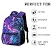 KAFFUL Blue Purple Galaxy Backpack Kids Space Universe Galaxy Backpack for Boys and Girls, Starry Stars Nebula Backpack for Elementary Kids, Children Travel Laptop Backpack, 16.5 Inch