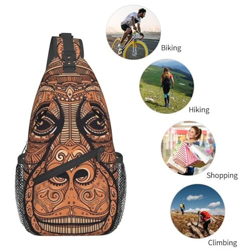 Bolso sling pequeño para senderismo con patrón tribal miniatura 6