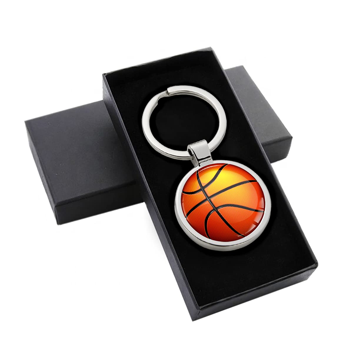 3D Metal Sports Game Basketball Ball Keyring Key Chain Gift Men Women Keychain Giftbox KK 202