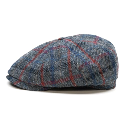 Sterkowski Shelby | 100% Harris Tweed Schiebermütze für Herren und Damen | Paperboy Cap...