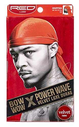 Kiss Red Durag Bow Wow Power Wave Velvet Red (3 Pieces)